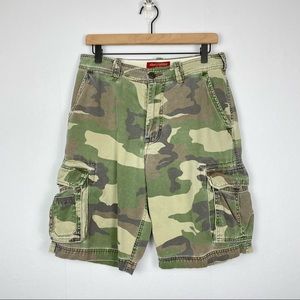 Abercrombie & Fitch Kids Green Camo Cargo Shorts